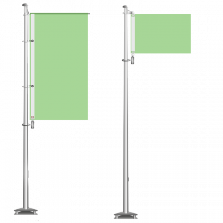 IMAGEN DE DOS MASTILES CON DISTINTOS MODELOS DE BANDERAS