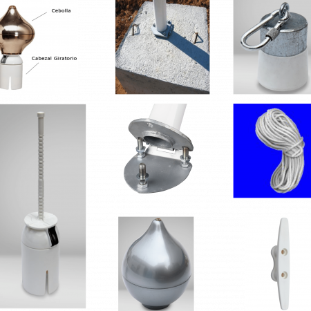 IMAGEN DE REPUESTOS PARA MASTILES DE FIBRA Y ALUMINIO