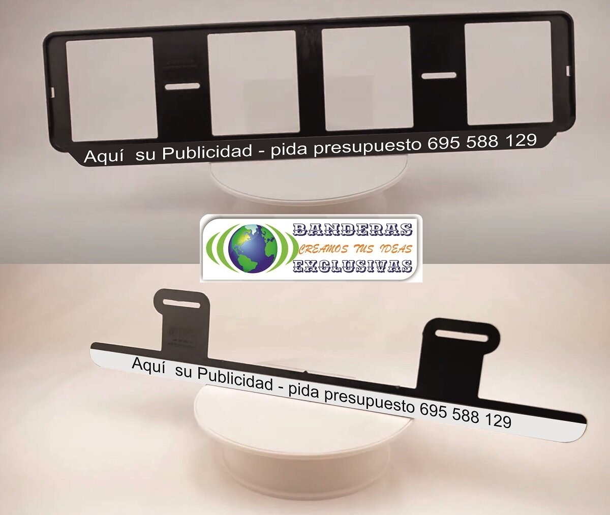 imagen de porta matriculas visto por las dos caras